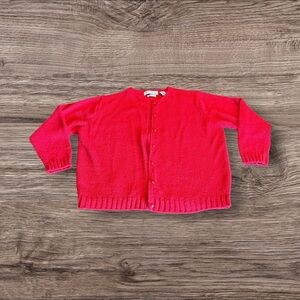 Appleseeds Red Hand Loomed Cardigan Sweater Size XL